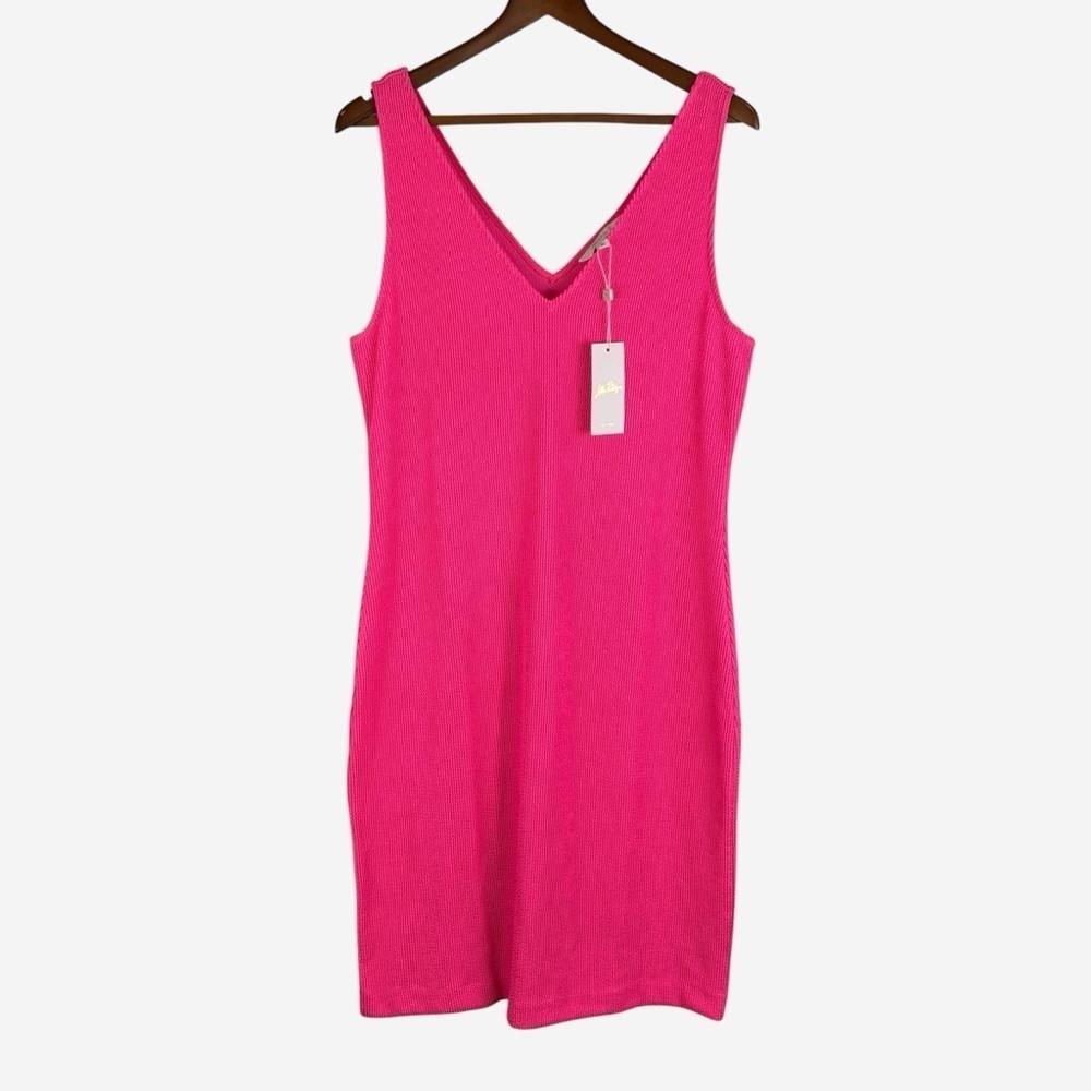 NWT Lilly Pulitzer Stassi Knee Length Scrunch Dress • Roxie Pink • XL - Picture 3 of 11